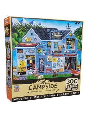 MasterPieces Campside The Silver Trout 300 Pc EZ Grip Jigsaw Puzzle New Sealed